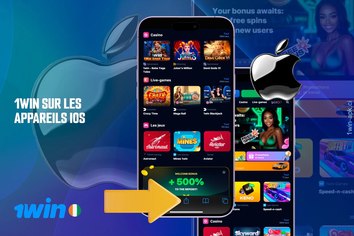 Guide de téléchargement de 1win sur les appareils iOS pour les joueurs de Côte d'Ivoire
